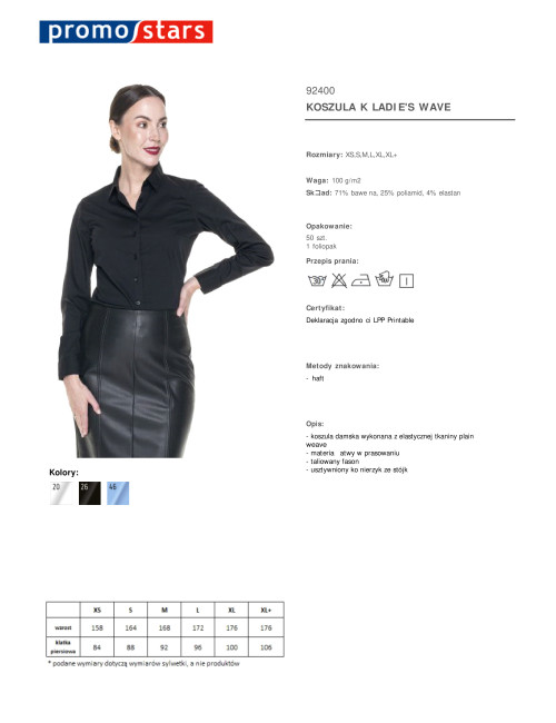 Ladies Wave Damenshirt schwarz Promostars