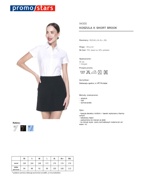 Kurzes Brook-Shirt für Damen, weiß, Promostars