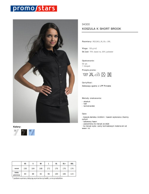 Kurzes Brook-Shirt für Damen in Schwarz von Promostars