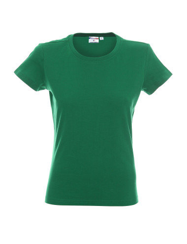 Promostars LADIES` HEAVY Damen T-SHIRT GRÜN mit Logodruck, Siebdruck