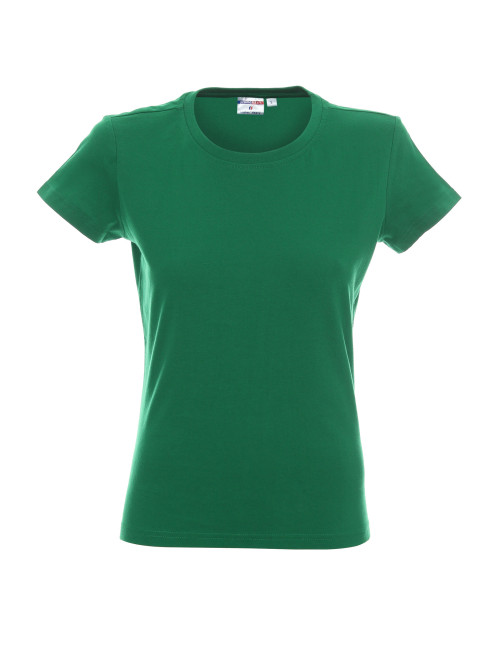 Promostars LADIES` HEAVY Damen T-SHIRT GRÜN mit Logodruck, Siebdruck