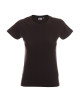 Promostars LADIES` HEAVY Damen-T-SHIRT, DUNKELBRAUN, Stickdruck