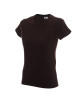 Promostars LADIES` HEAVY Damen-T-SHIRT, DUNKELBRAUN, Stickdruck