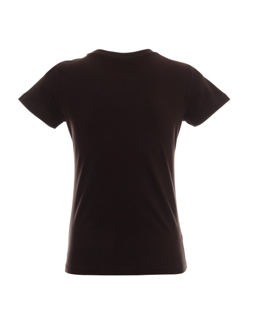 Promostars LADIES` HEAVY T-SHIRT Women`s DARK BROWN embroidery print