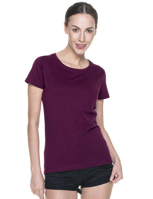 Promostars LADIES` HEAVY Damen T-SHIRT BURGUNDY Print Stickerei Siebdruck