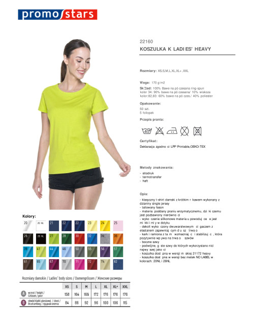 Promostars LADIES` HEAVY T-SHIRT Women`s LIME logo embroidery print