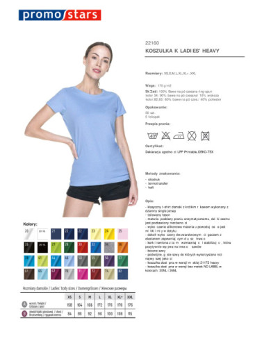 Damen schweres Damen-T-Shirt blau Promostars