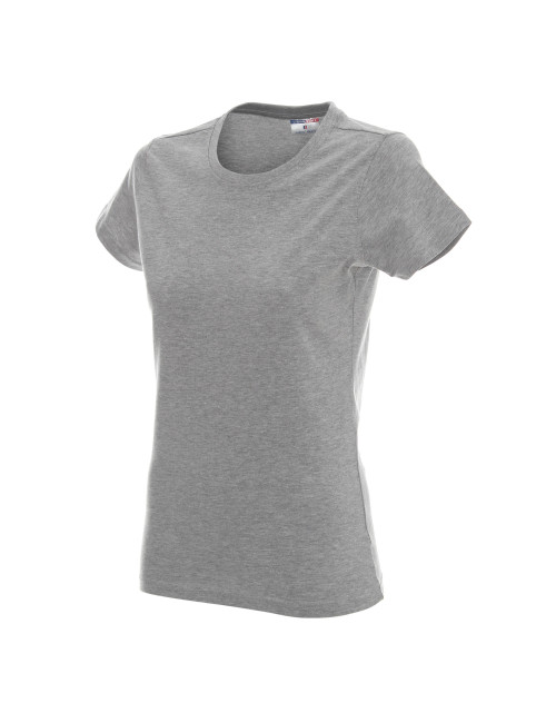 Promostars LADIES` HEAVY T-SHIRT Women`s LIGHT GRAY MELANGE embroidered logo