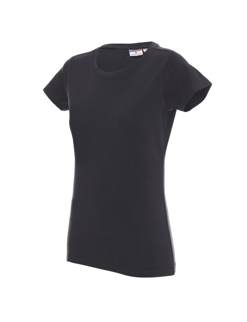 Promostars LADIES` HEAVY Damen-T-Shirt, grauer Aufdruck, Stickerei, Siebdruck