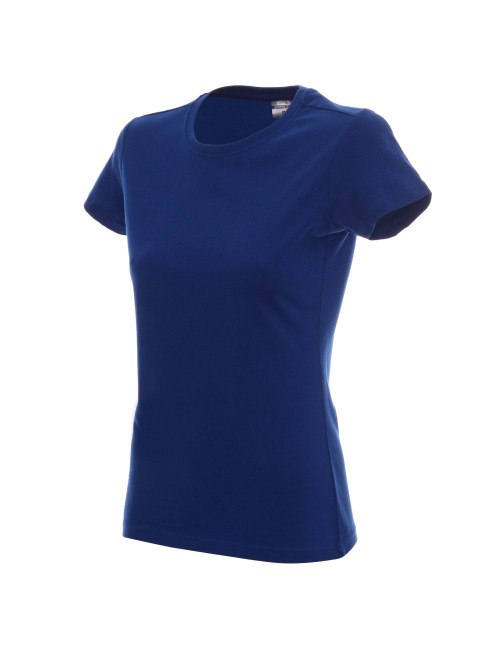 Promostars LADIES` HEAVY T-SHIRT Women`s CORNFLOWER logo embroidery print