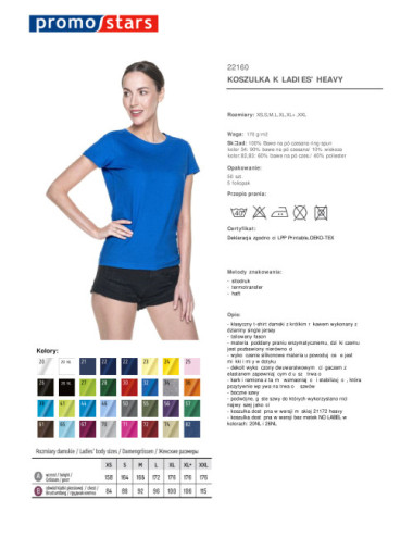 Schweres Damen-T-Shirt für Damen in Kornblumenblau von Promostars