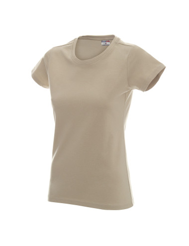 Promostars LADIES` HEAVY Damen T-SHIRT BEIGE Stickerei Siebdruck