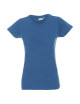 Promostars LADIES` HEAVY T-SHIRT Women`s BLUE MELANGE embroidery print