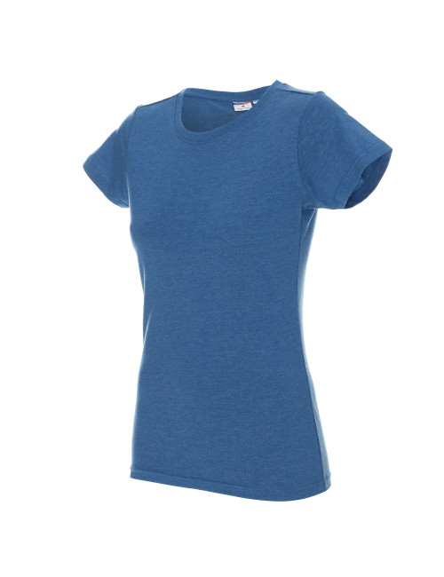 Promostars LADIES` HEAVY T-SHIRT Women`s BLUE MELANGE embroidery print