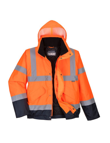 Portwest Orange/Navy zweifarbige Warnschutz-Bomberjacke