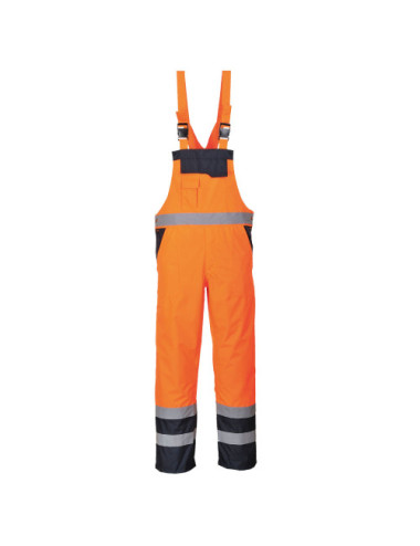 Two-tone warning bib overalls, insulated, Portwest Orange