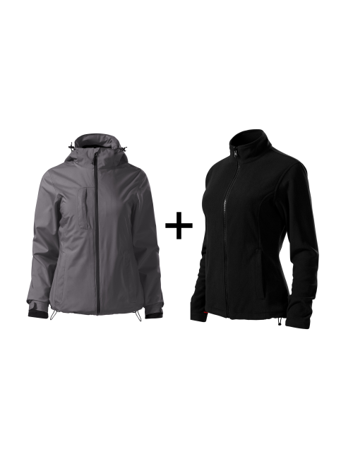 Adler MALFINI Women`s jacket Pacific 3 IN 1 534 steel embroidery print