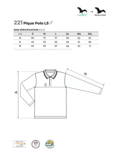 Herren-Poloshirt Pique Polo LS 221 grasgrün Malfini