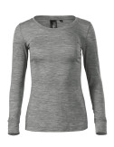 2Koszulka damska Merino rise ls 160 ciemnoszary melanż Malfini premium