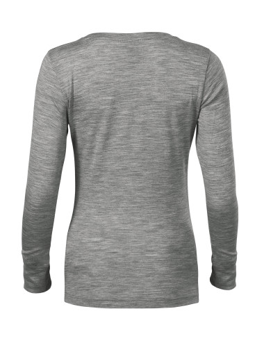 Koszulka damska Merino rise ls 160 ciemnoszary melanż Malfini premium