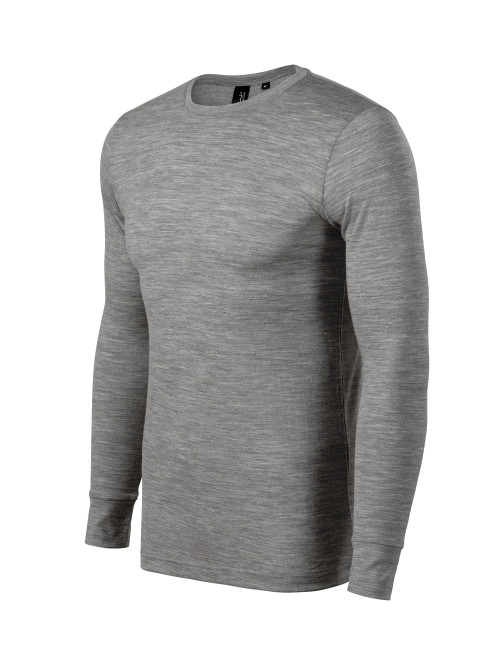 Merino Rise Herren-T-Shirt ls 159 dunkelgrau meliert Malfini Premium