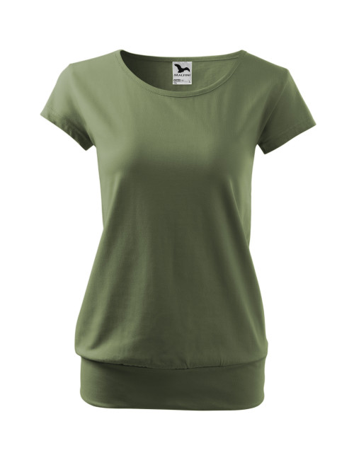 City 120 khakifarbenes Malfini-Damen-T-Shirt