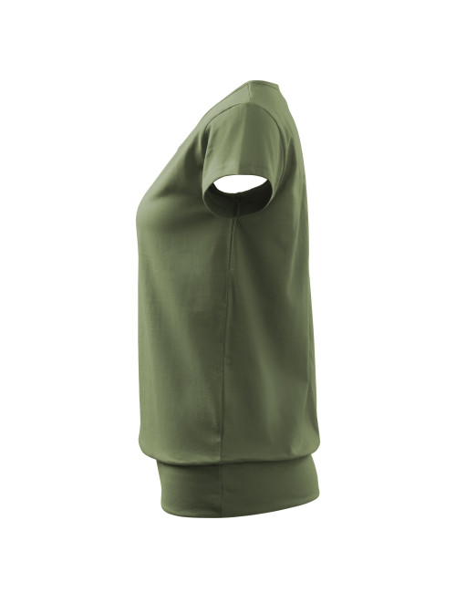 City 120 khakifarbenes Malfini-Damen-T-Shirt