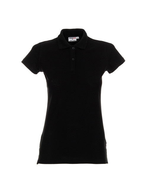 Promostars POLO Damen LADIES` COTTON BLACK Stickdruck, Siebdruck-Logo