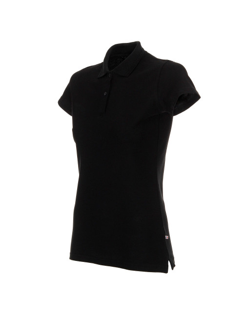 Promostars POLO Damen LADIES` COTTON BLACK Stickdruck, Siebdruck-Logo