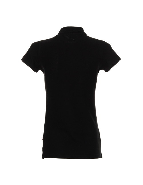Promostars POLO Damen LADIES` COTTON BLACK Stickdruck, Siebdruck-Logo