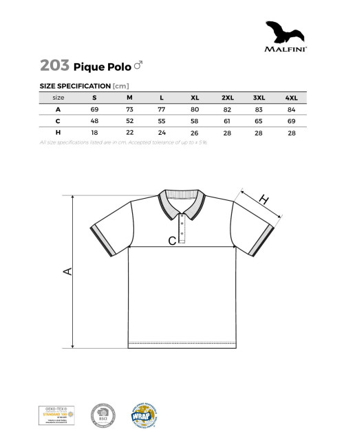 Pique Polo 203 dunkelgrünes Malfini Herren-Poloshirt