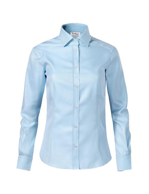 Journey 265 slant blue/white Malfini premium women`s shirt