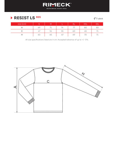 Unisex Resist ls R05 T-shirt orange (brand label) Malfini Rimeck