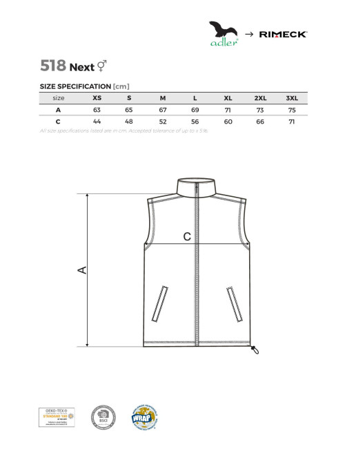 Unisex fleece vest Next 518 white (brand label) Malfini Rimeck
