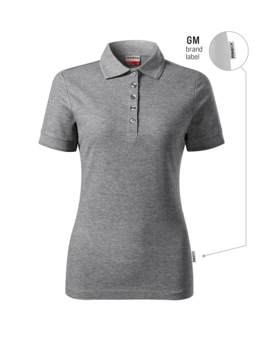 Women`s polo shirt Reserve R23, dark gray melange (brand label) Malfini Rimeck