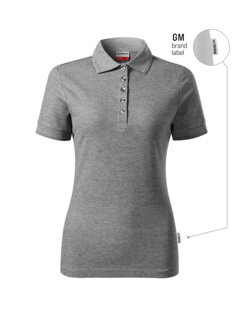 Women`s polo shirt Reserve R23, dark gray melange (brand label) Malfini Rimeck