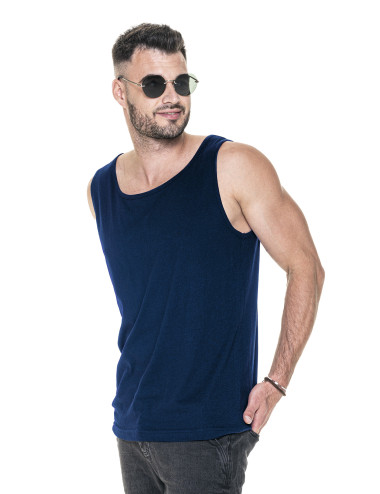 Men`s short fresh T-shirt, navy blue Promostars