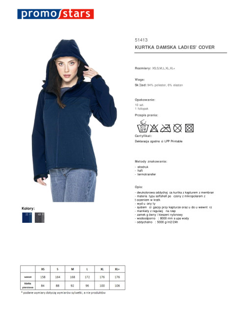 Women`s jacket ladies` cover navy blue/light navy blue Promostars