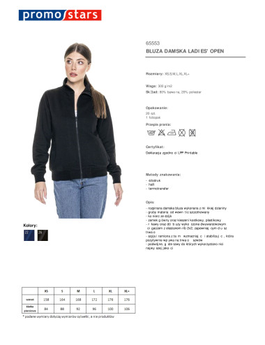 Ladies` open black Promostars sweatshirt