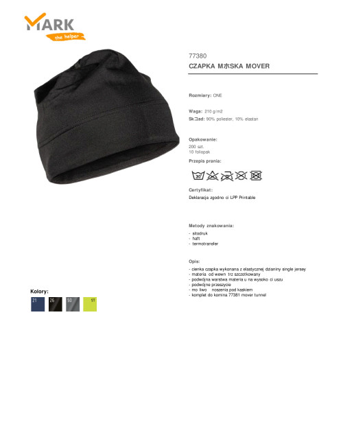 Men`s black mover cap Promostars