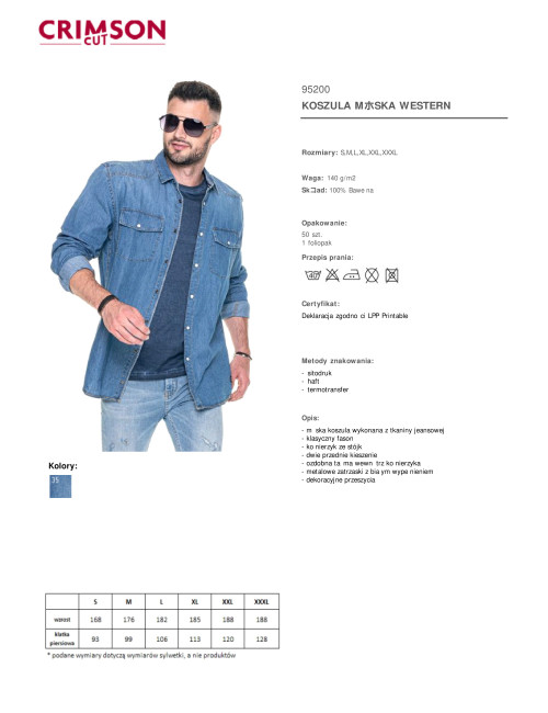 Men`s western shirt, blue jeans, Promostars