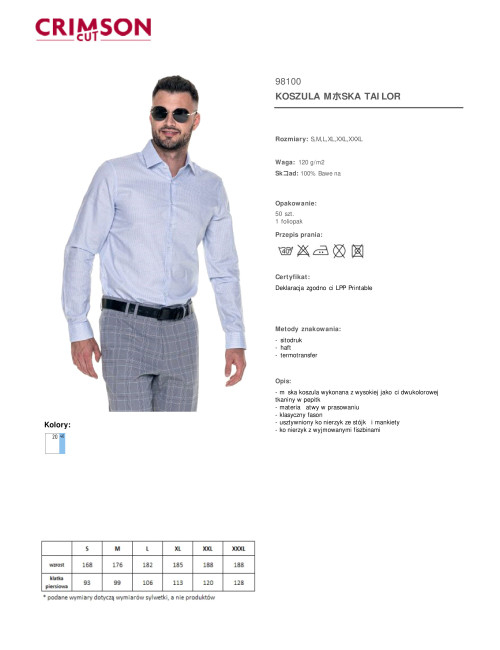 Herren-Schneiderhemd weiß/blau Promostars