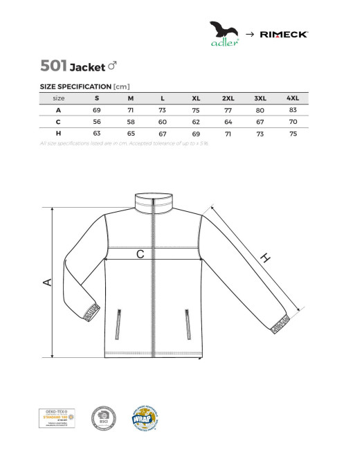 Men`s Fleece Jacket 501 navy blue 02 (brand label) Malfini Rimeck